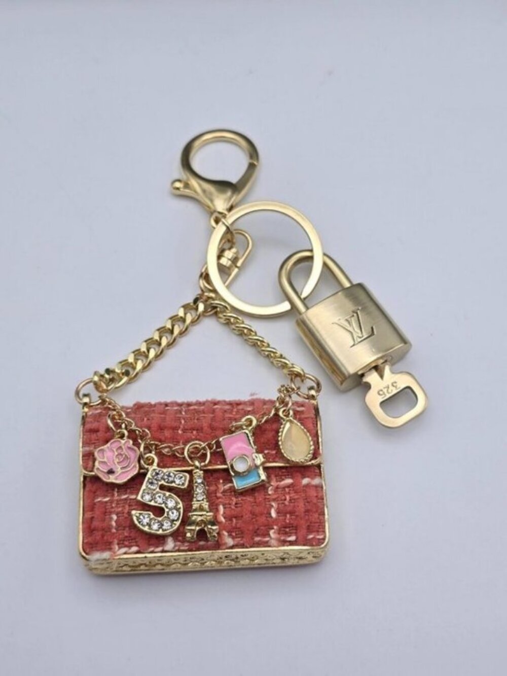 Authentic LV Gold Padlock 🔒 Unbranded Bag Keychain Charm for Louis Vuitton Bags - Picture 7 of 8